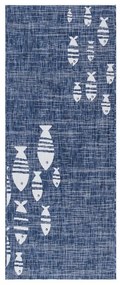 Tappeto Flatweave Marine 2 Blue natura blu, L 200 x L 80 cm