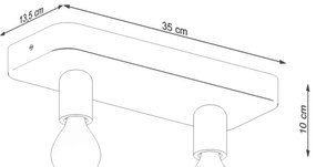 Sollux  SL.1157 - Faretto TAVO 2xE27/15W/230V calcestruzzo