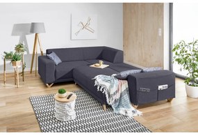 Divano angolare color antracite allungabile e con contenitore (con penisola a sinistra/a L) Classy Sophie – Miuform