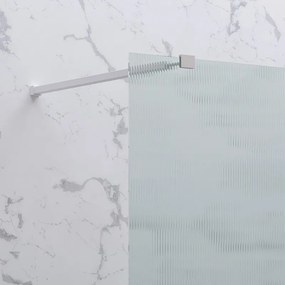 Parete walk in 120 cm vetro scanalato e profilo bianco | KW-100BFL - KAMALU