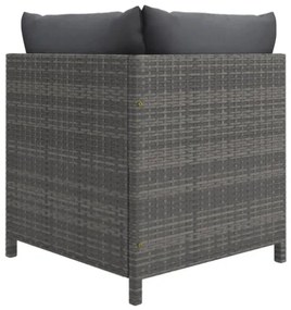 Set Divani da Giardino 12 pz con Cuscini in Polyrattan Grigio