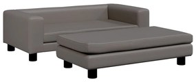 Lettino per cani con estensione grigio 100x50x30 cm similpelle