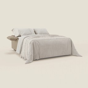 Violetta divano letto materasso H18 cm - poggiatesta reclinabili e braccioli mobili in tessuto impermeabile T13 beige