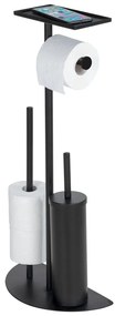Porta carta igienica in acciaio nero con spazzola Cosenza - Wenko