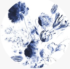 KEK Amsterdam Carta da parati panoramica Royal Blue Flowers 2 Circle - L - 2.375m