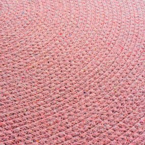 Tappeto rotondo rosa ø 90 cm Pompomparty - douceur d'intérieur