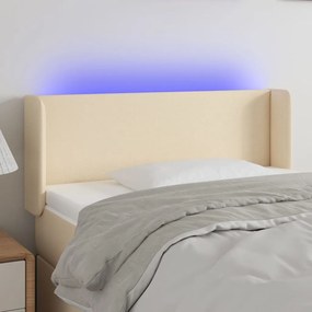 Testiera A Led Crema 103x16x78/88 Cm İn Tessuto /