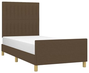 Giroletto senza materasso marrone scuro 80x200 cm tessuto
