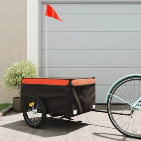 Rimorchio Da Bici Nero E Arancione 45 Kg İn Ferro /