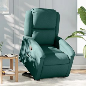 Poltrona Alzapersona Reclinabile Verde Scuro İn Tessuto /
