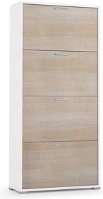 Scarpiera doppia profondità L 67 x H 147 x P 28 cm 24 paia, beige