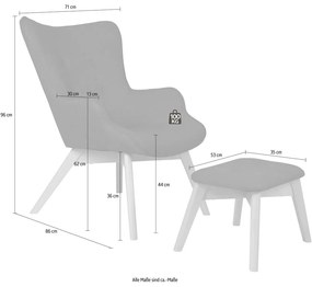 Poltrona con poggiapiedi verde scuro Niko – Ropez