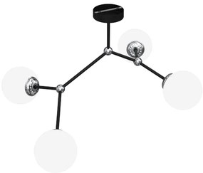 Lampadario a plafone JOY 4xE14/40W/230V nero/cromo lucido