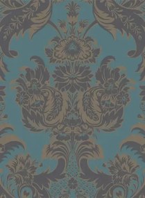 Wyndham - Designtapete von Cole & Son - Teal & Charcoal