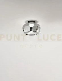 Plafoniera in vetro e metallo fumé specchiato + nero opaco kave led...