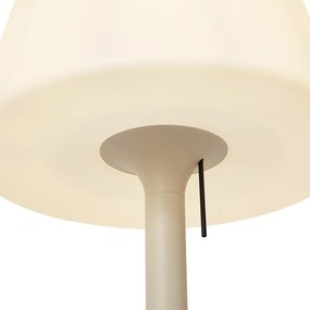 Lampada da terra moderna da esterno beige con paralume bianco IP44 - Big Virginia