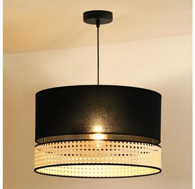 Duolla - Lampadario a sospensione con filo DOUBLE RATTAN 1xE27/15W/230V diametro 40 cm nero/beige