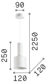 Sospensione Moderna Holly Metallo Nero 1 Luce E27