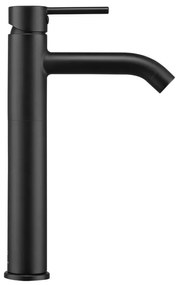 Rubinetto per lavabo getto laminare cristallino MIA nero spazzolato opaco SENSEA H 29 cm