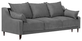 Divano letto in velluto grigio con contenitore, 215 cm Freesia - Mazzini Sofas
