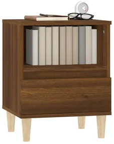 Comodino rovere marrone 40x35x50 cm