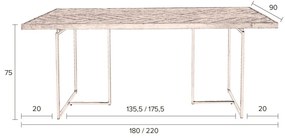 Tavolo da pranzo con piano in rovere 90x220 cm Class - Dutchbone