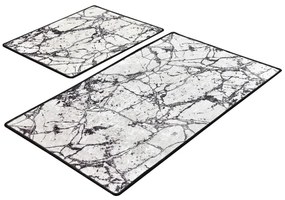 SET 2x Tappeto bagno MARBLE 60x100 cm bianco/nero