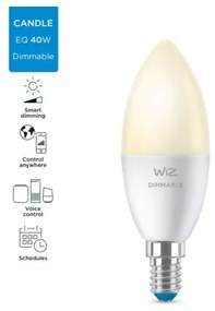 Lampadina LED Dimmerabile C37 E14/4,9W/230V 2700K CRI 90 Wi-Fi - WiZ