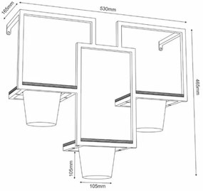 Vaso da fiori da parete 46x53 cm oro
