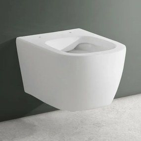 Wc sospeso bianco design quadrato in ceramica con scarico Rimless Kayra