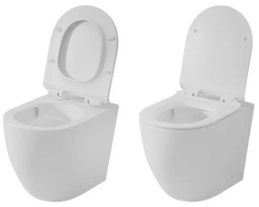 Sanitari Filomuro in ceramica bianca opaca con copriwc e scarico tornado Tokyo