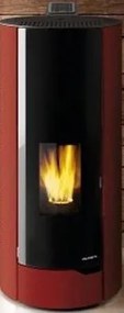 Palazzetti Nina 8 Stufa A Pellet Ecofire ad Aria con porta in vetro stondata acciaio Bordeaux