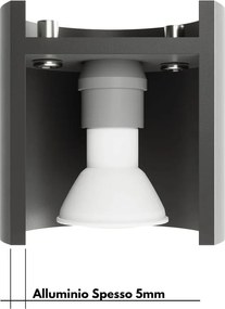 Lampada da Parete LORETO G9 in Alluminio e Vetro - Nera