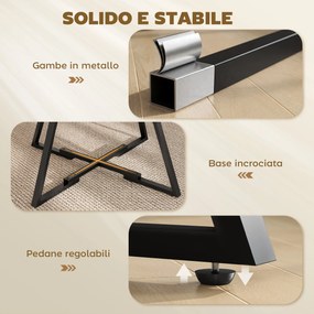 Tavolo da Pranzo 4 Posti Ø100x76 cm Stile Industriale con Ripiano in Metallo Marrone Rustico...