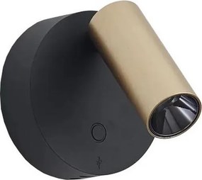 Ideal Lux - faretto da parete LED dimmerabile ELF LED/3W/230V CRI 95 dorato/nero