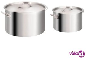 vidaXL Set di Pentole 2 pz 44/24 L in Acciaio Inossidabile