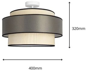 Lampadario a plafone GRACE 1xE27/60W/230V diametro 40 cm color crema/grigio