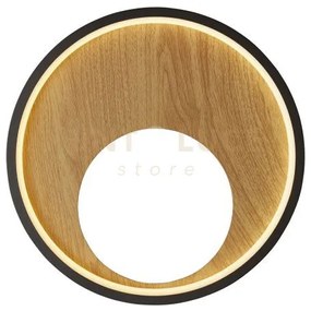 Lampada da parete curio - metallo nero e legno