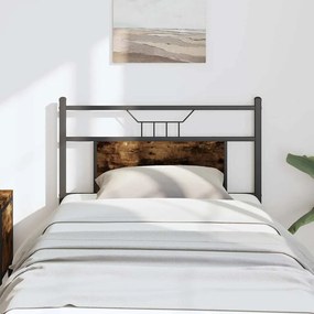Testiera Rovere Fumo 80 Cm İn Legno Multistrato E Acciaio /