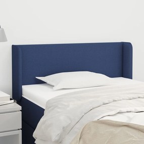 Testiera Ad Orecchio Blu 103x16x78/88cm İn Tessuto /