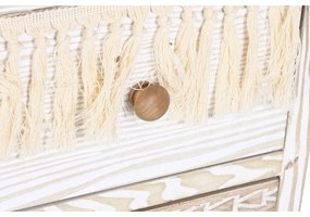 Cassettiera DKD Home Decor Abete Naturale Cotone Bianco (80 x 35 x 80 cm)