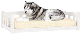 Cuccia per Cani Bianca 105,5x75,5x28 cm Legno Massello di Pino