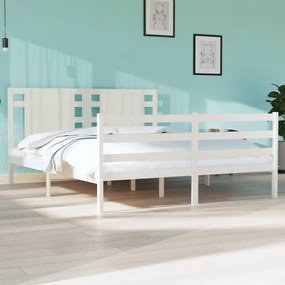 Giroletto Senza Materasso Bianco 150x200 Cm Legno Massello Pino /