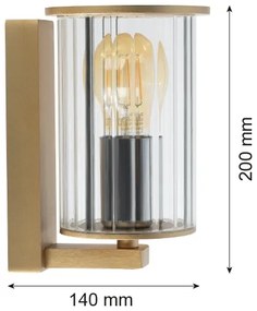 Argon 8752 - Applique da esterno NORFOLK 1xE27/15W/230V IP44 oro