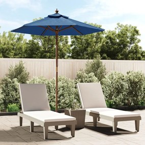 Ombrellone Da Giardino Con Palo İn Legno Azzurro 196x231 Cm /