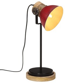 Lampada Da Scrivania 25 W Rosso Anticato 17x17x50 Cm E27 /