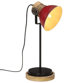 Lampada Da Scrivania 25 W Rosso Anticato 17x17x50 Cm E27 /
