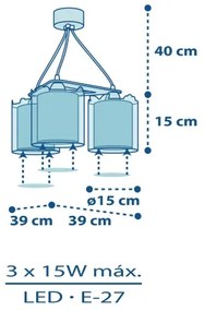 Dalber D-76114 - Lampadario per bambini MY LITTLE JUNGLE 3xE27/15W/230V