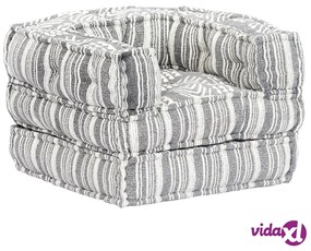 vidaXL Pouf Modulare in Tessuto Grigio a Strisce
