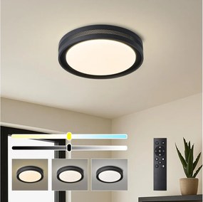 Brilagi - Plafoniera LED dimmerabile KREON LED/54W/230V 3000-6000K nero Ø 38 cm + telecomando